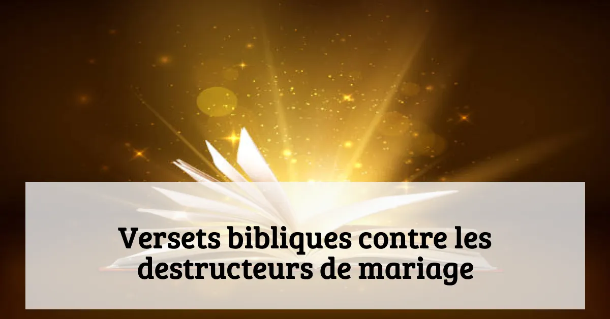 Versets bibliques contre les destructeurs de mariage