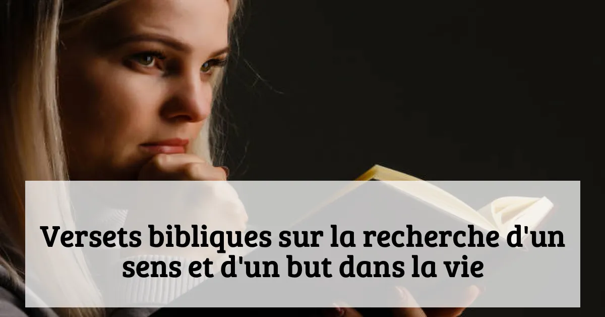 Versets bibliques sur la recherche d'un sens et d'un but dans la vie
