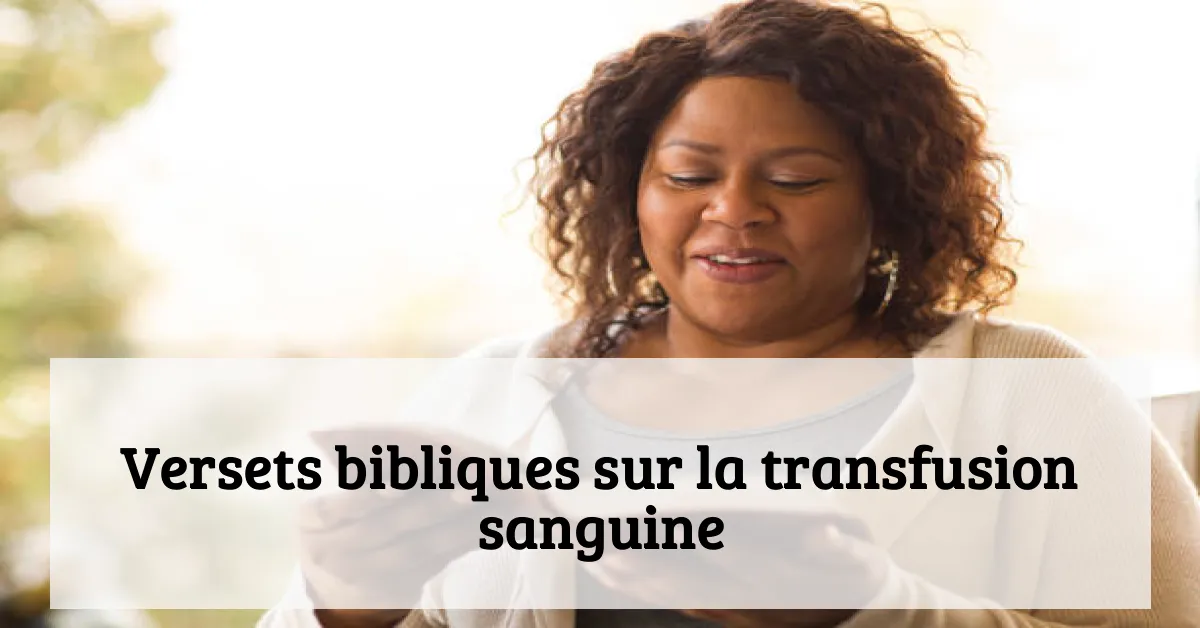Versets bibliques sur la transfusion sanguine