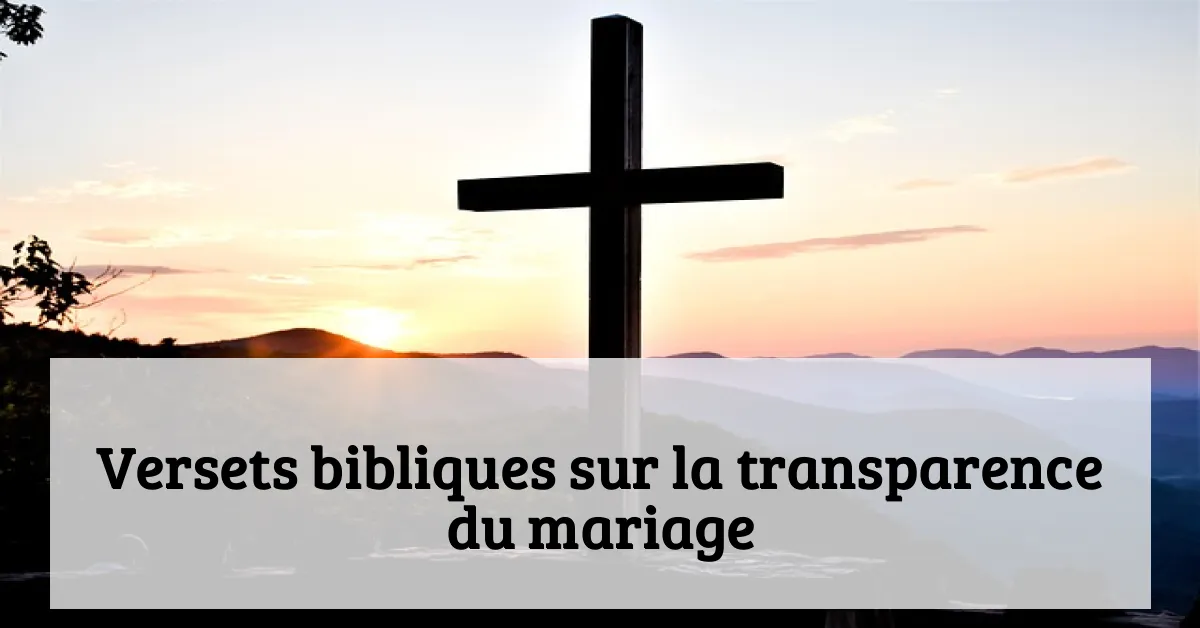 Versets bibliques sur la transparence du mariage