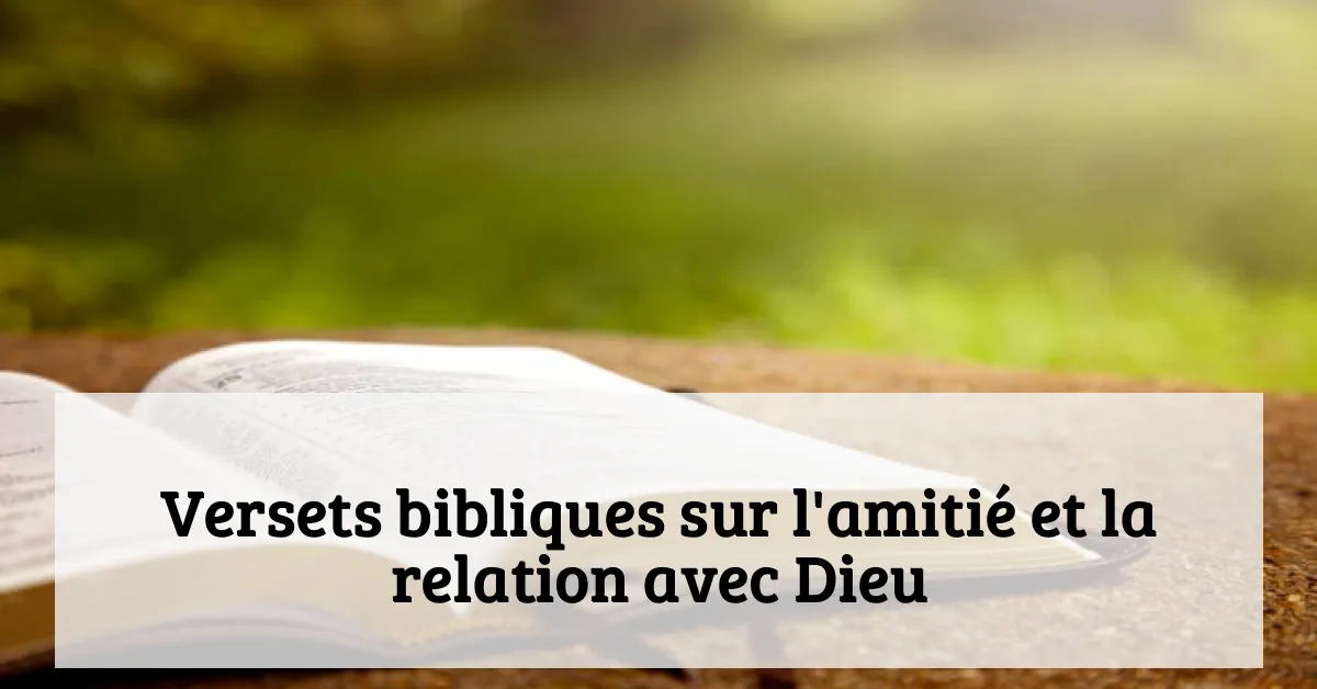 Versets bibliques sur l'amitié et la relation avec Dieu