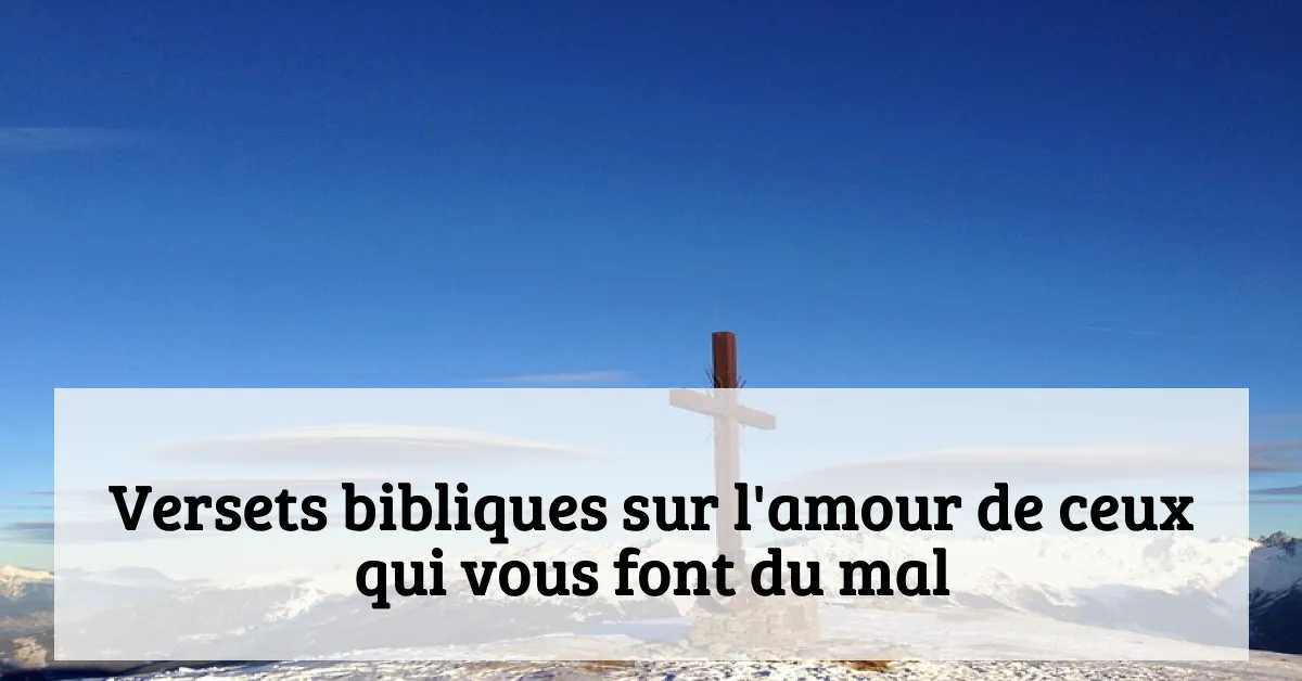 Versets bibliques sur l'amour de ceux qui vous font du mal