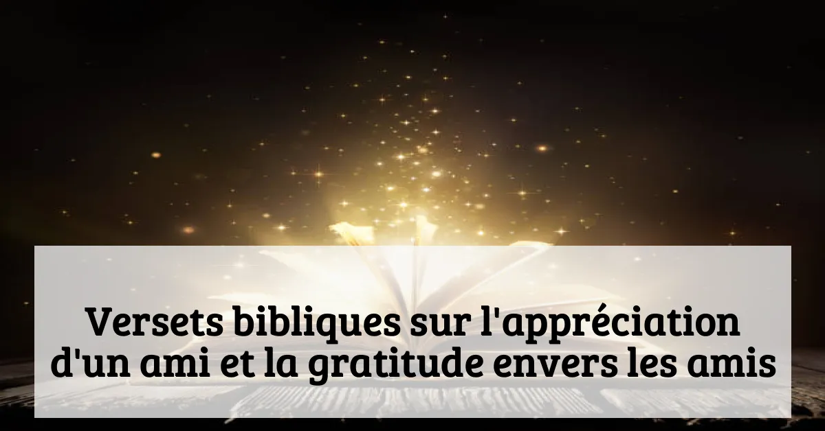Versets bibliques sur l'appréciation d'un ami et la gratitude envers les amis