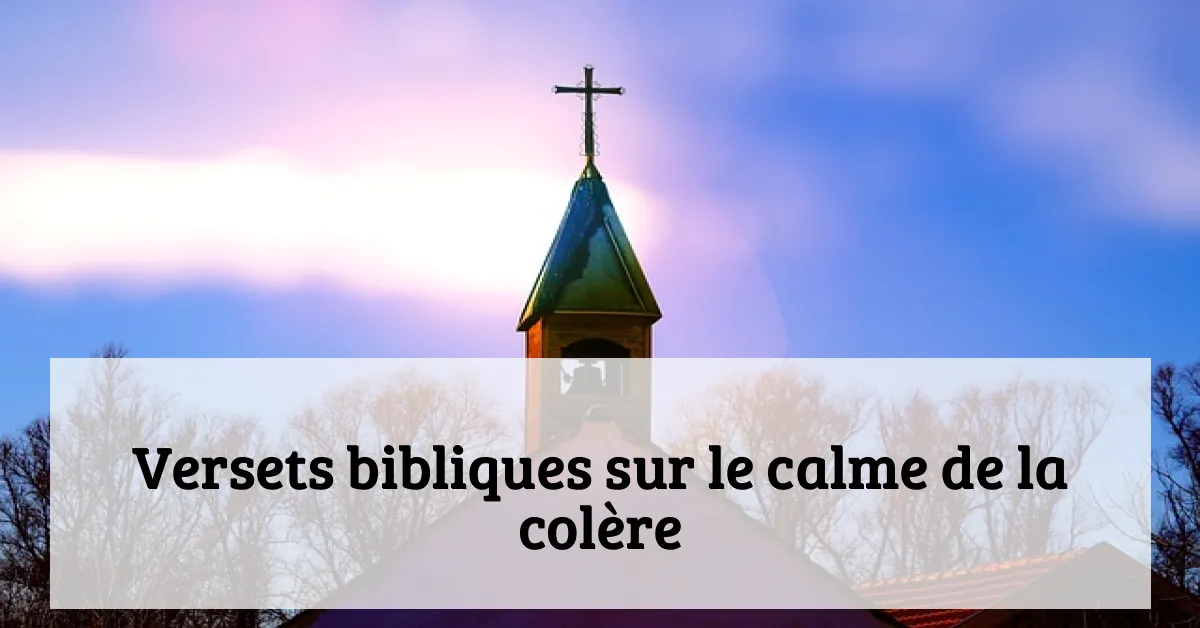 Versets bibliques sur le calme de la colère