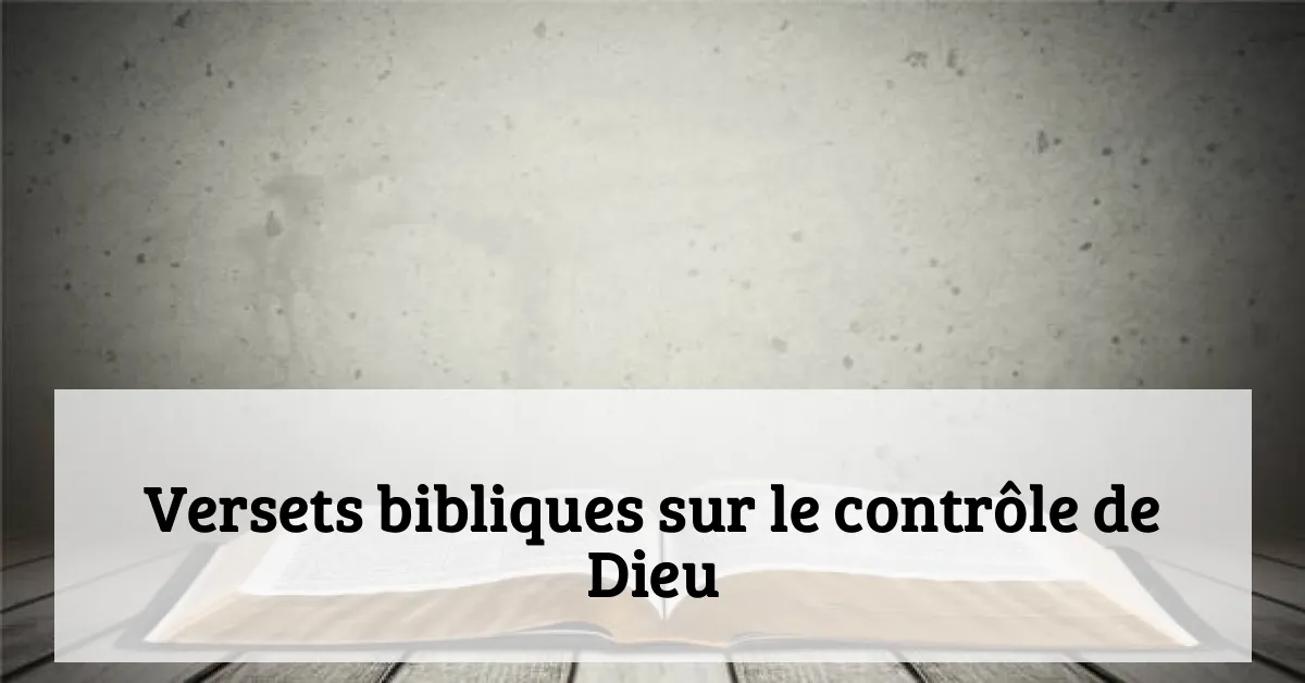 Versets bibliques sur le contrôle de Dieu