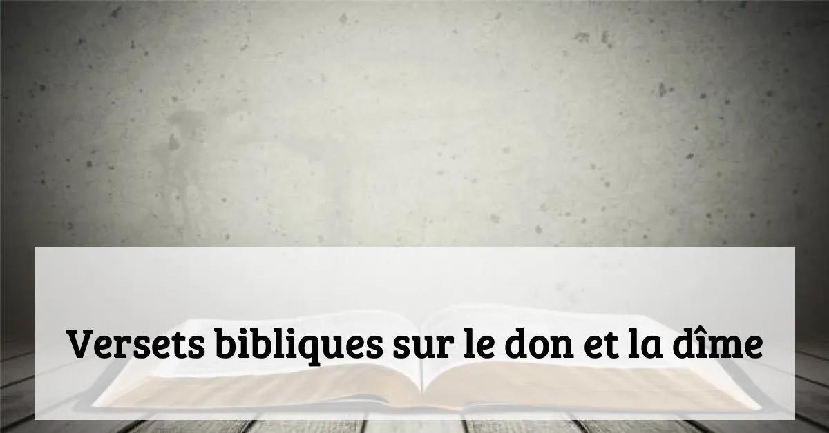Versets bibliques sur le don et la dîme