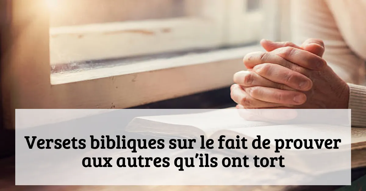 Versets bibliques sur le fait de prouver aux autres qu’ils ont tort