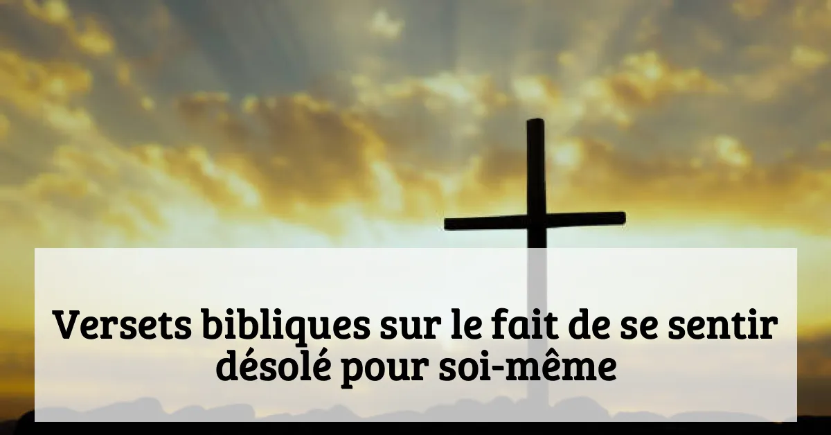 Versets bibliques sur le fait de se sentir désolé pour soi-même