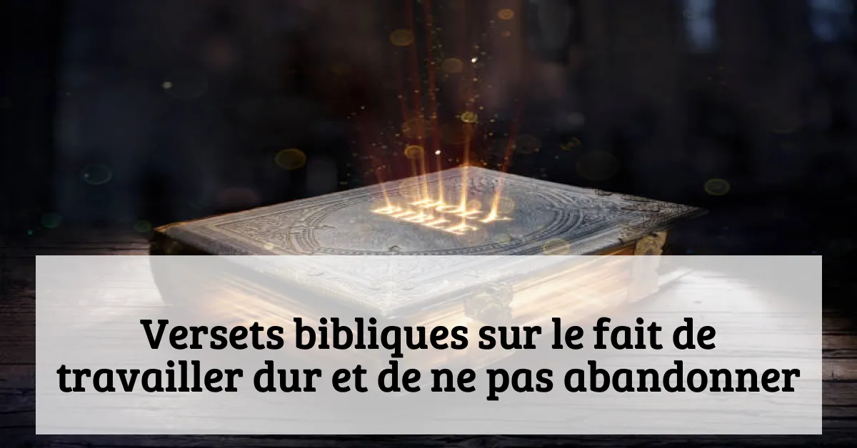 Versets bibliques sur le fait de travailler dur et de ne pas abandonner