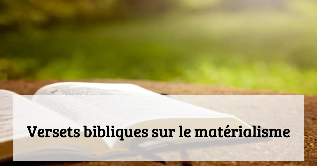 Versets bibliques sur le matérialisme