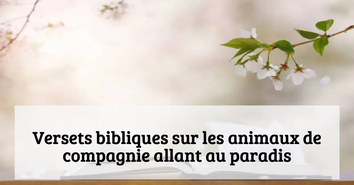 Versets bibliques sur les animaux de compagnie allant au paradis