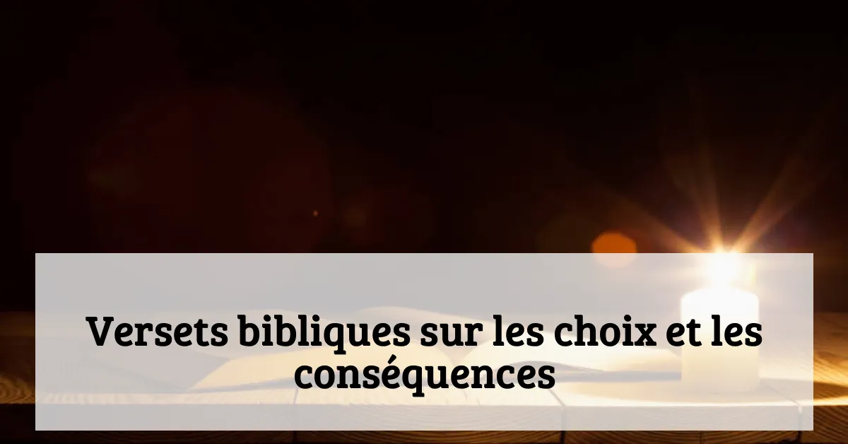 Versets bibliques sur les choix et les conséquences