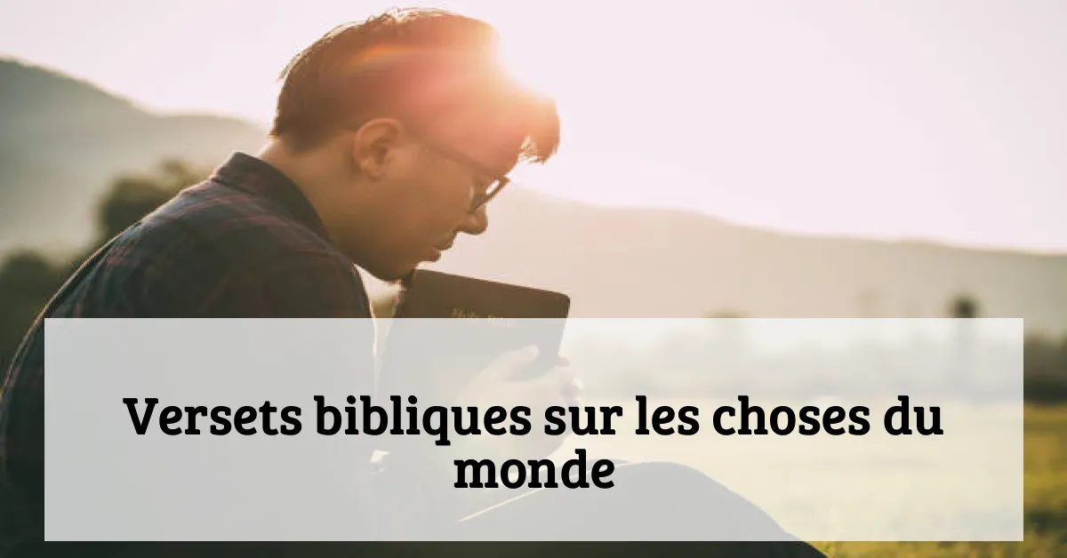 Versets bibliques sur les choses du monde