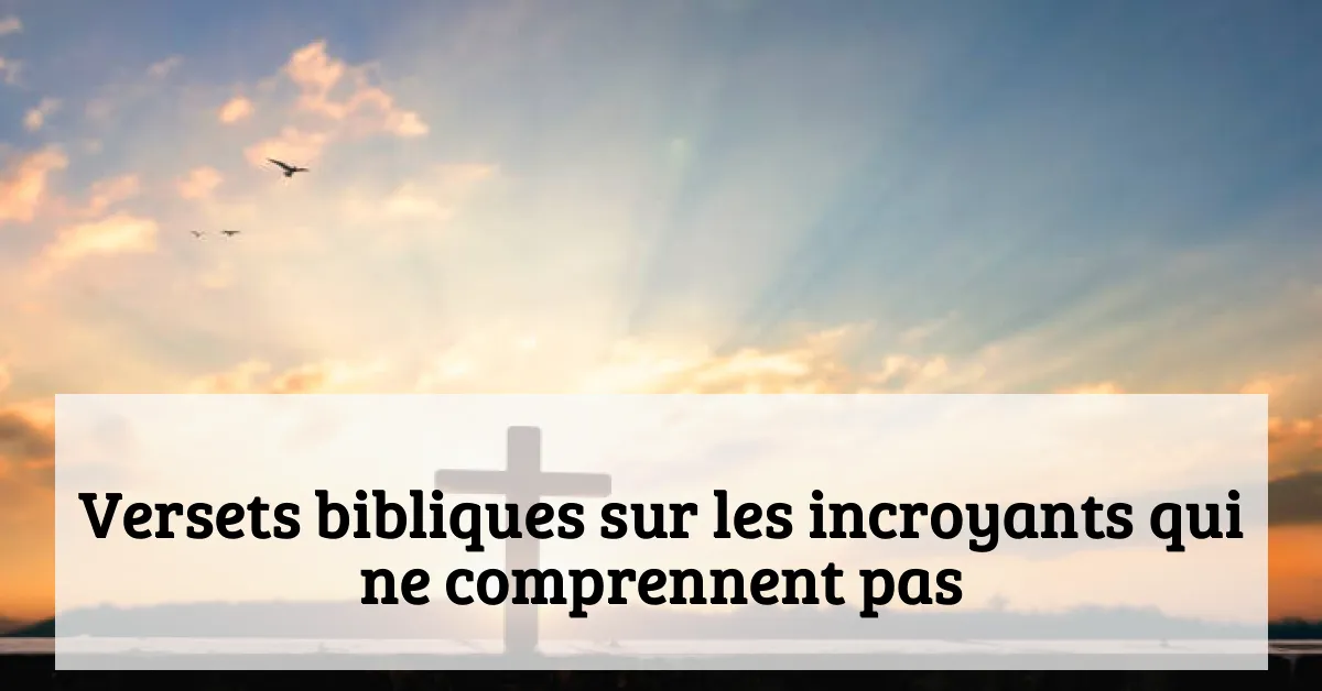Versets bibliques sur les incroyants qui ne comprennent pas