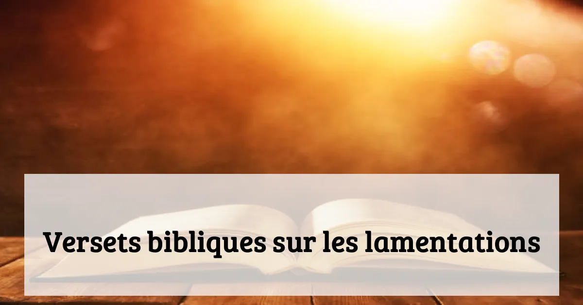 Versets bibliques sur les lamentations