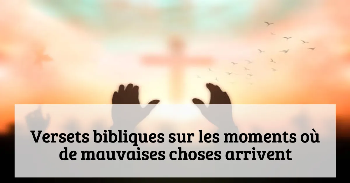 Versets bibliques sur les moments où de mauvaises choses arrivent