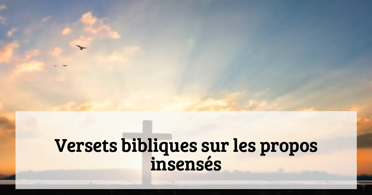 Versets bibliques sur les propos insensés