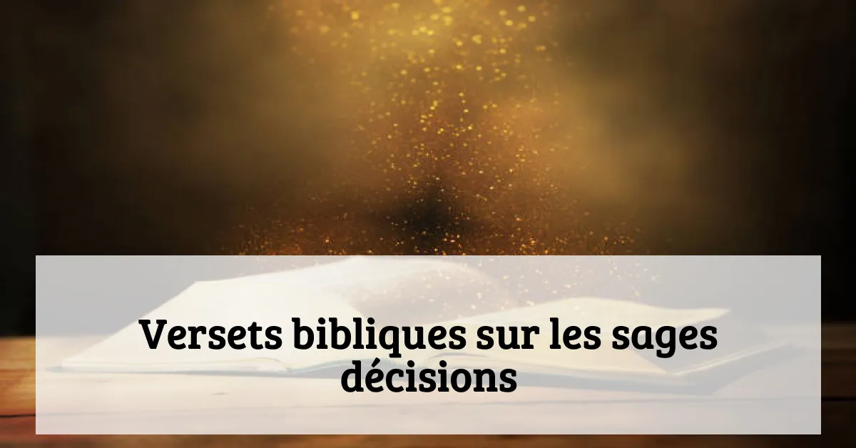 Versets bibliques sur les sages décisions