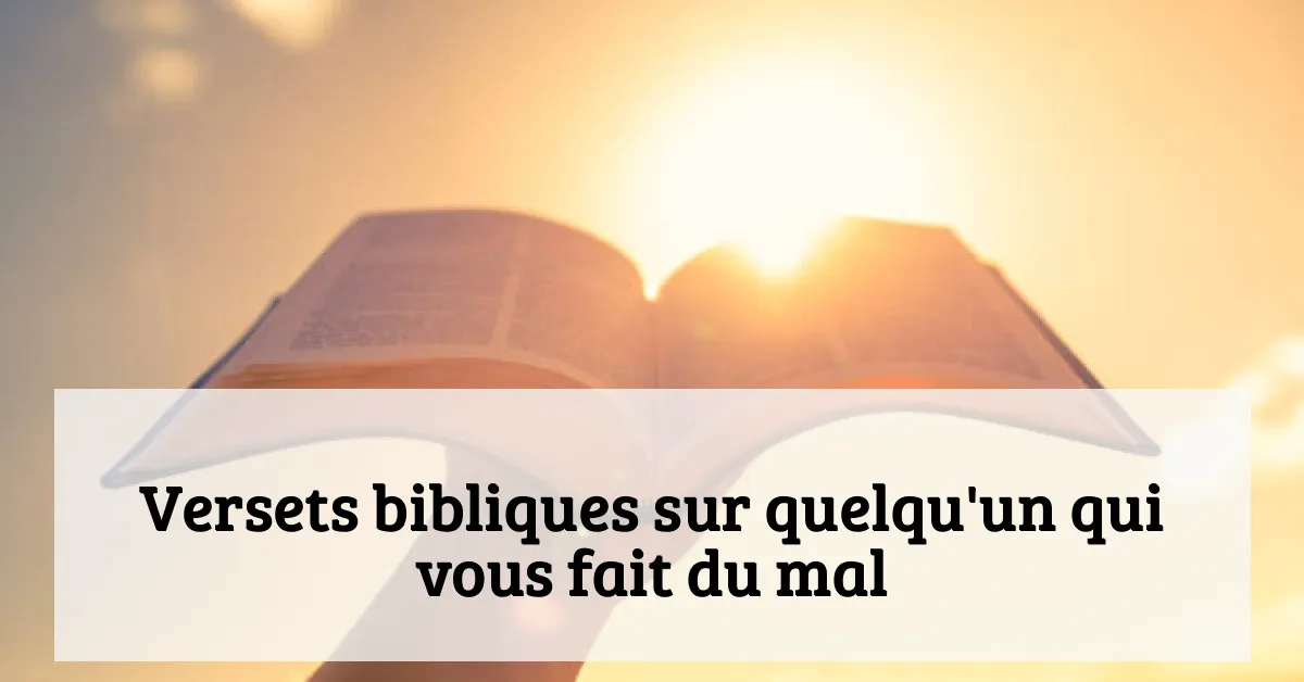 Versets bibliques sur quelqu'un qui vous fait du mal