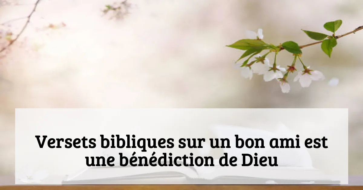 Versets bibliques sur un bon ami est une bénédiction de Dieu